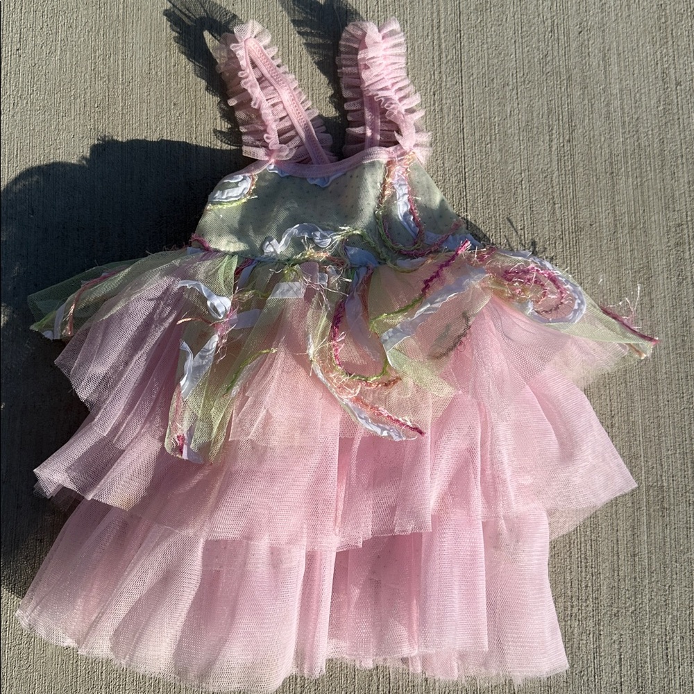Charming Pink Layered Kids Dress